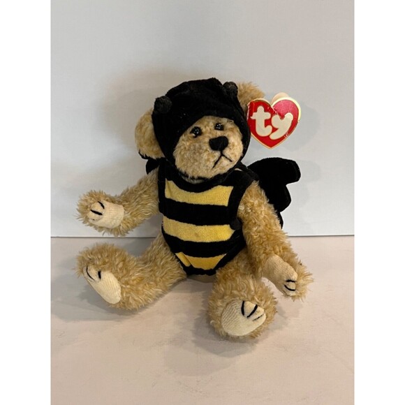 TY Beezee Attic Treasures Collectible Beanie Baby 1993 Bee Costume Bear Vintage - Picture 1 of 5